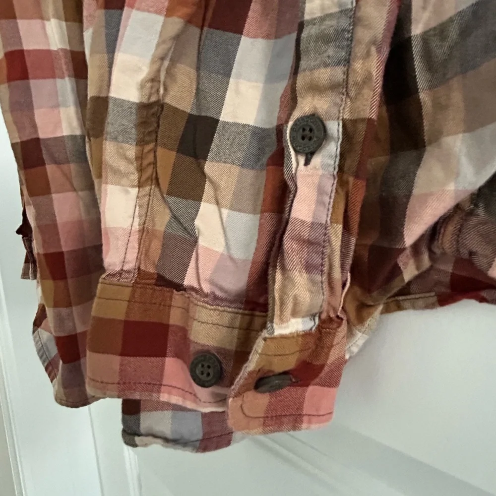 Patagonia Men’s Organic Cotton Plaid Shirt Brown Tan Size L